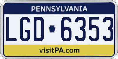 PA license plate LGD6353