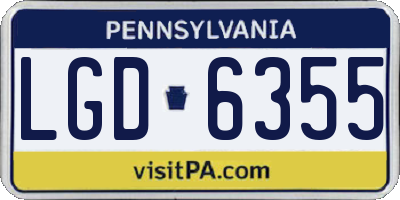 PA license plate LGD6355