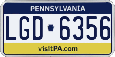 PA license plate LGD6356