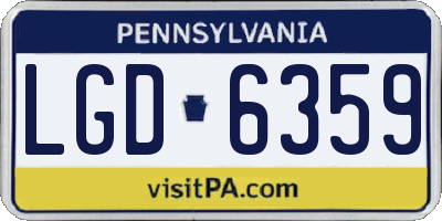 PA license plate LGD6359