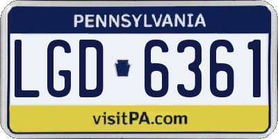 PA license plate LGD6361