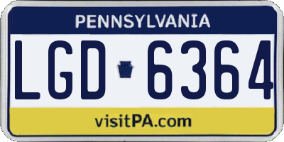 PA license plate LGD6364