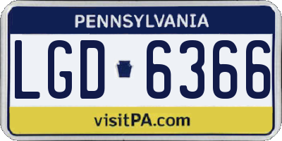 PA license plate LGD6366