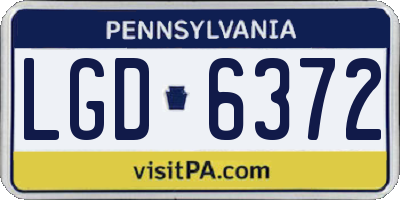 PA license plate LGD6372