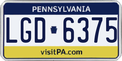 PA license plate LGD6375