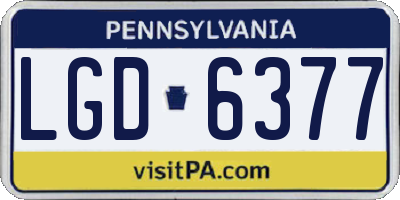 PA license plate LGD6377