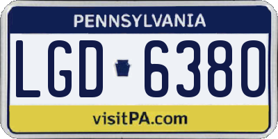 PA license plate LGD6380