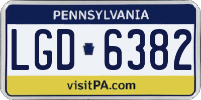 PA license plate LGD6382