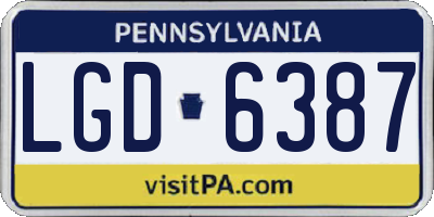 PA license plate LGD6387