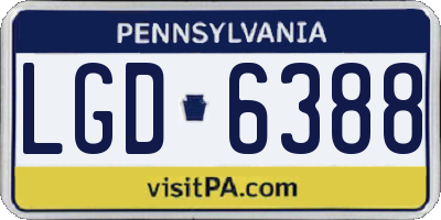 PA license plate LGD6388