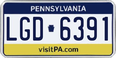 PA license plate LGD6391