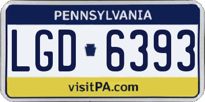 PA license plate LGD6393