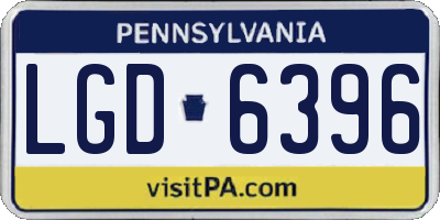 PA license plate LGD6396