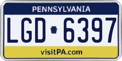 PA license plate LGD6397