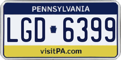 PA license plate LGD6399