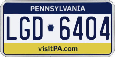 PA license plate LGD6404