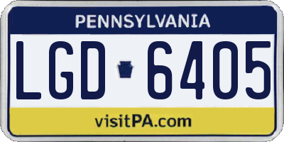 PA license plate LGD6405