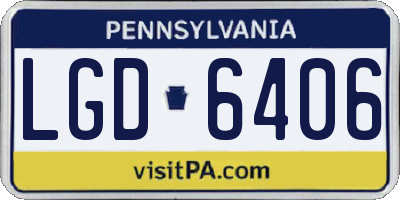 PA license plate LGD6406