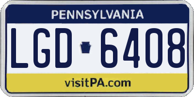 PA license plate LGD6408