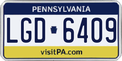 PA license plate LGD6409