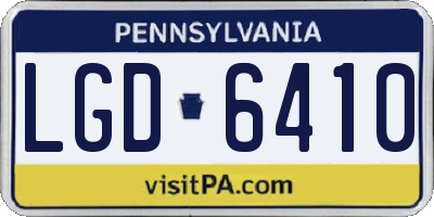 PA license plate LGD6410