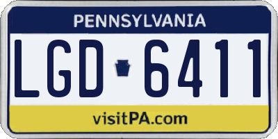 PA license plate LGD6411