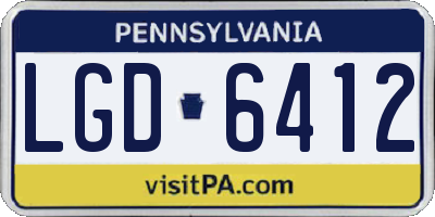 PA license plate LGD6412