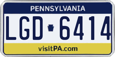 PA license plate LGD6414