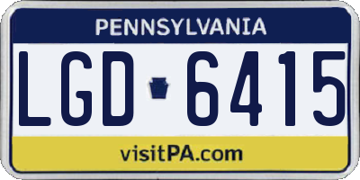 PA license plate LGD6415