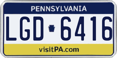 PA license plate LGD6416