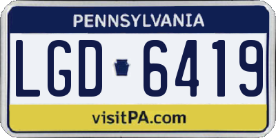 PA license plate LGD6419