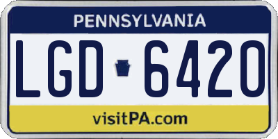 PA license plate LGD6420