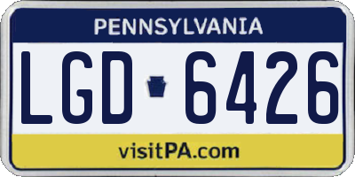 PA license plate LGD6426