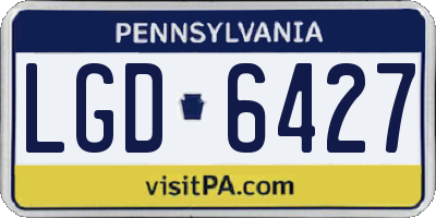 PA license plate LGD6427
