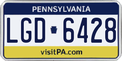 PA license plate LGD6428