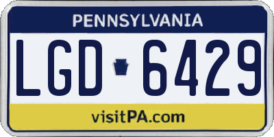 PA license plate LGD6429
