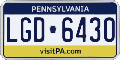 PA license plate LGD6430