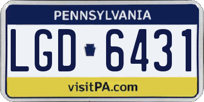 PA license plate LGD6431