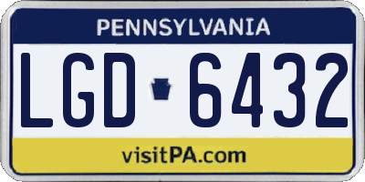 PA license plate LGD6432