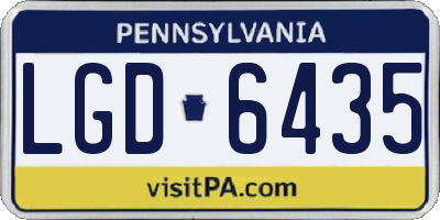 PA license plate LGD6435