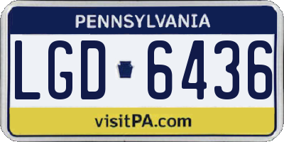 PA license plate LGD6436