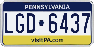 PA license plate LGD6437