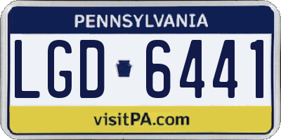 PA license plate LGD6441