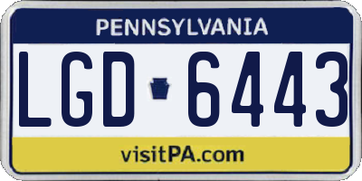 PA license plate LGD6443