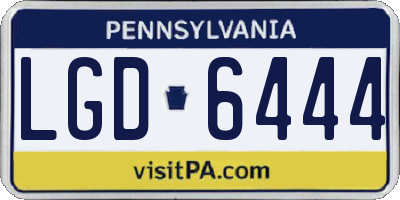 PA license plate LGD6444