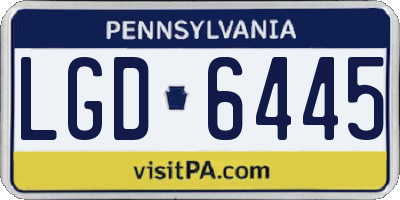 PA license plate LGD6445