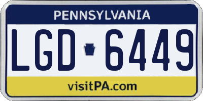 PA license plate LGD6449