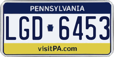PA license plate LGD6453