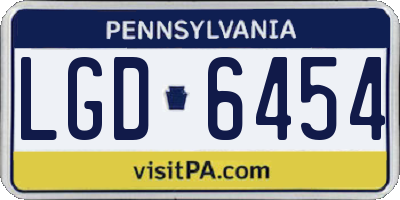 PA license plate LGD6454