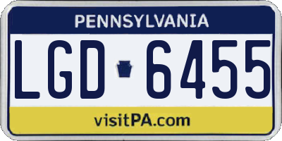 PA license plate LGD6455